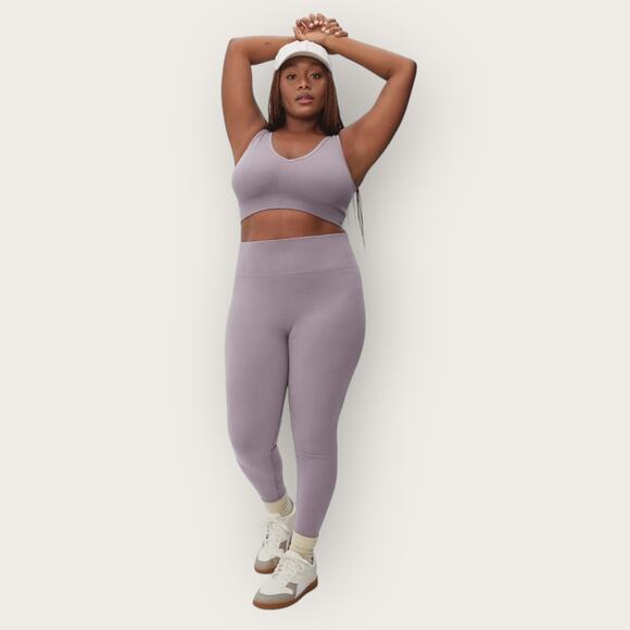 Everlane Seamless Legging Pants | Size XS/S | Dusty Lavender Ribbed Minimalist - Picture 5 of 8